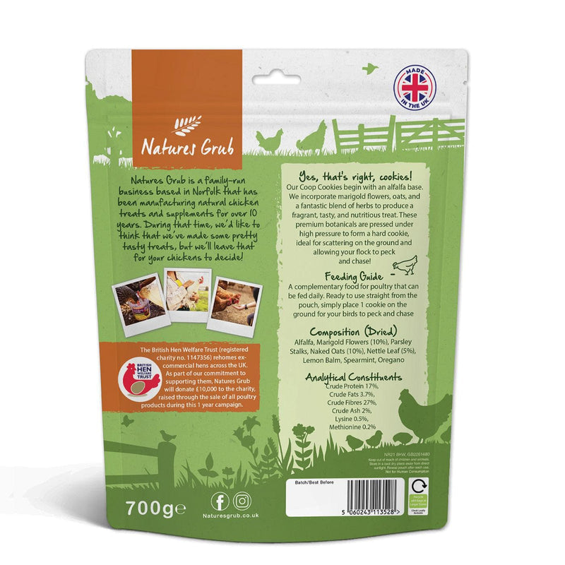 Natures Grub Coop Cookies Alfalfa Oats Marigold Herbs Chicken Treats