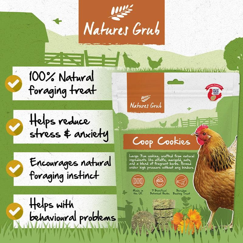 Natures Grub Coop Cookies Alfalfa Oats Marigold Herbs Chicken Treats