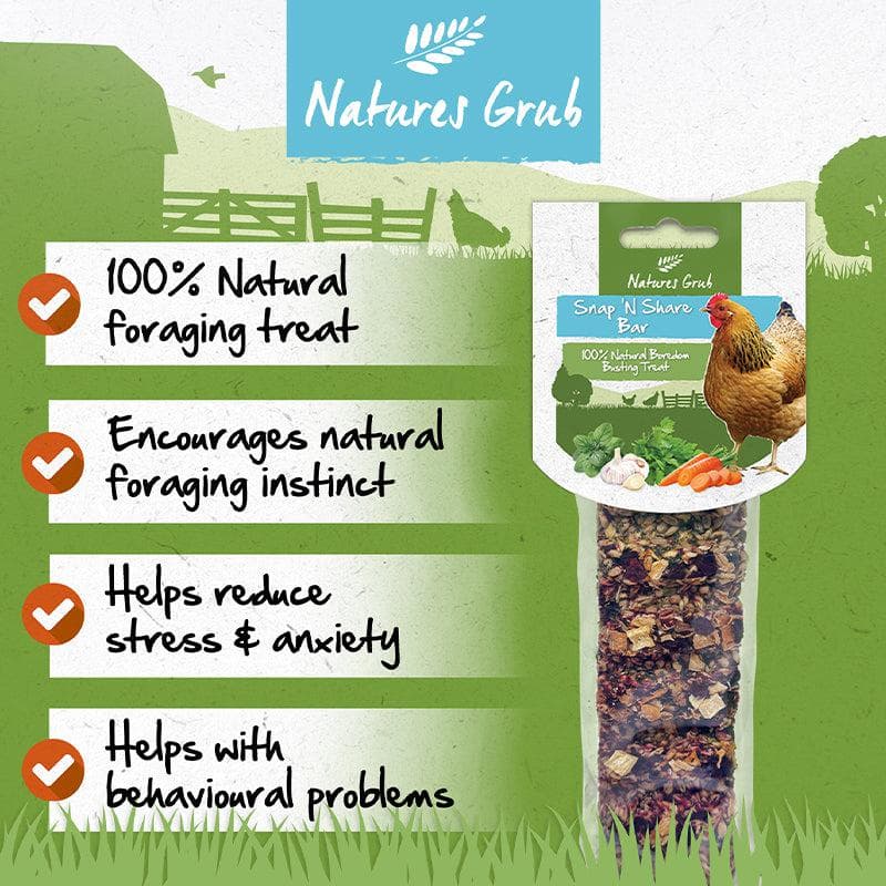 Natures Grub Nature's Snap 'N' Share Treat Bar For Birds Natural Oats Seeds