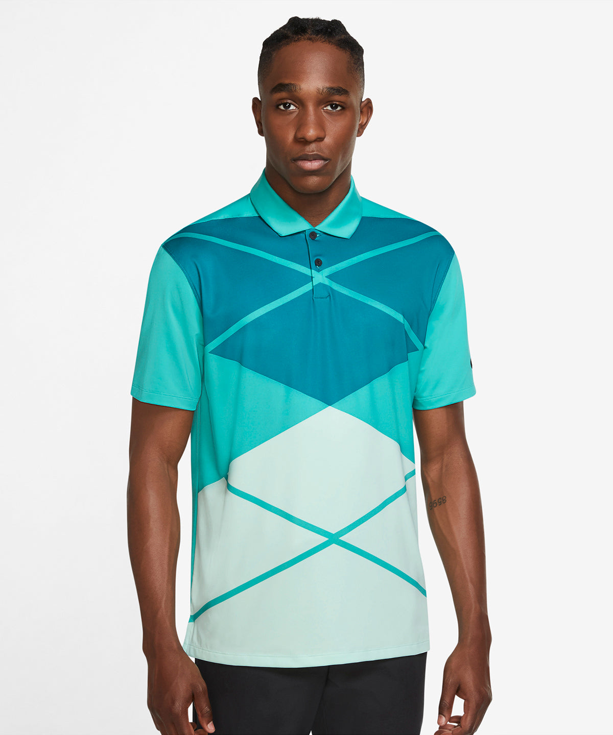 Nike Dri-FIT Vapor Argyle Print Polo Shirt Soft Stretchy Breathable Golf Wear