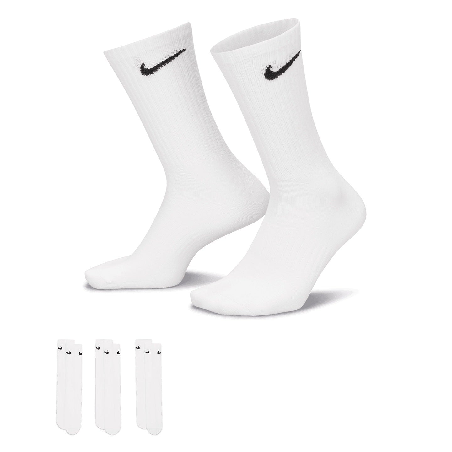 Nike Everyday Crew Socks 3 Pairs Dri-FIT Comfort Supportive Fit Size S-XL