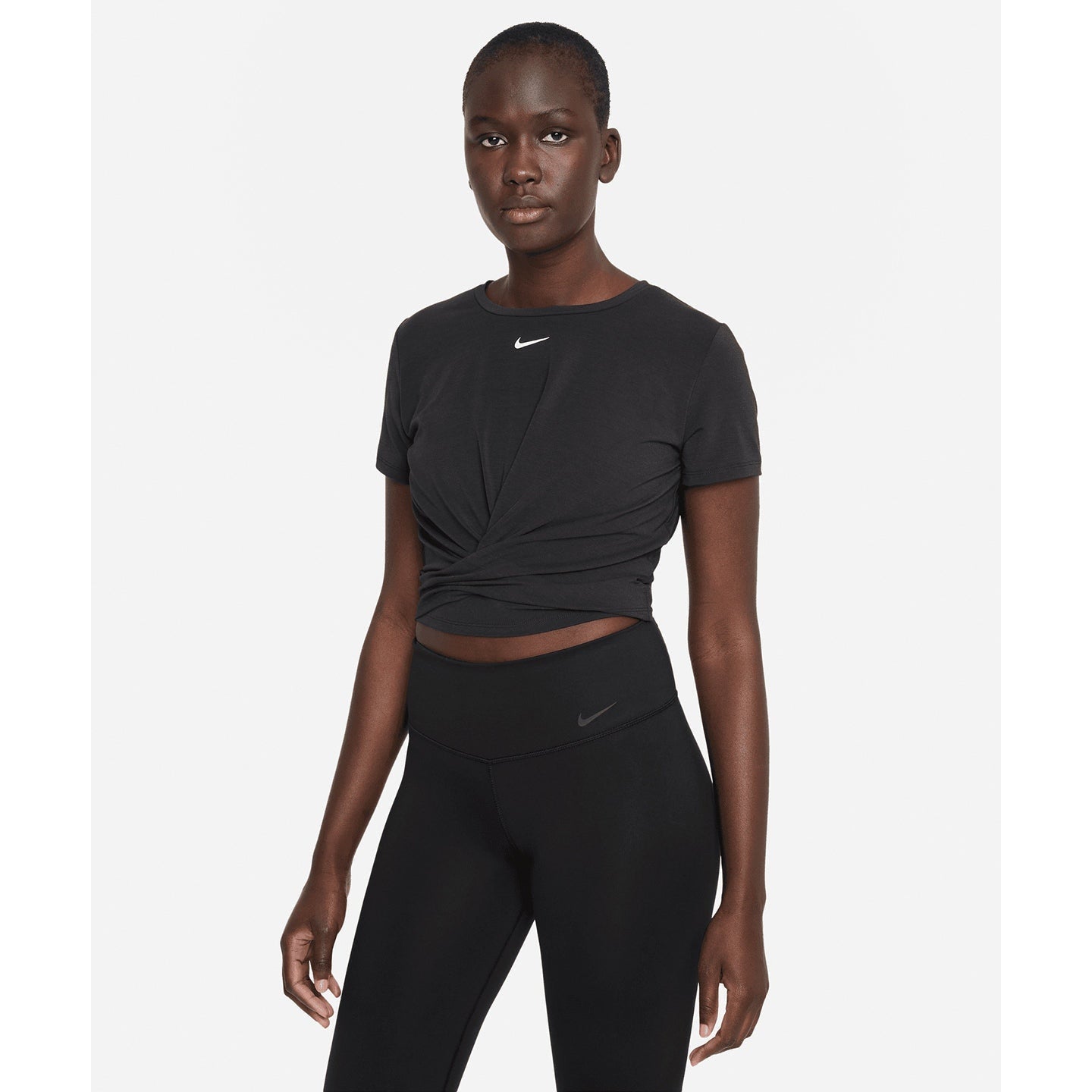 Nike Women's One Luxe Dri-FIT Short Sleeve Twist Top, Soft & Stretchy