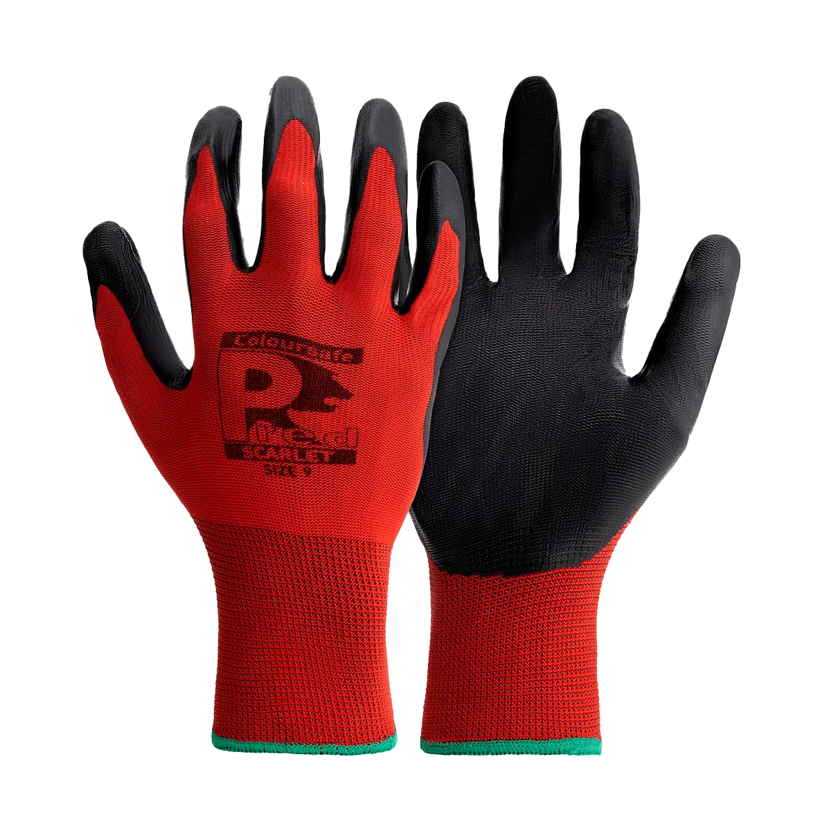 Predator Scarlet Gloves Red Nitrile Coated Breathable Liner Sizes 7-11