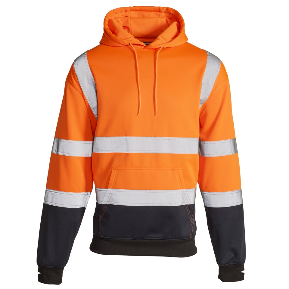 Supertouch Hi Vis Orange Two Tone Hooded Sweatshirt Class 2 EN ISO 20471