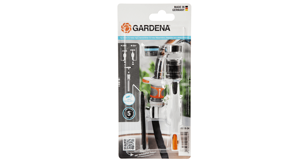 Gardena Indoor Tap Connector Hose Adapter for Kitchen Bathroom M24 M22