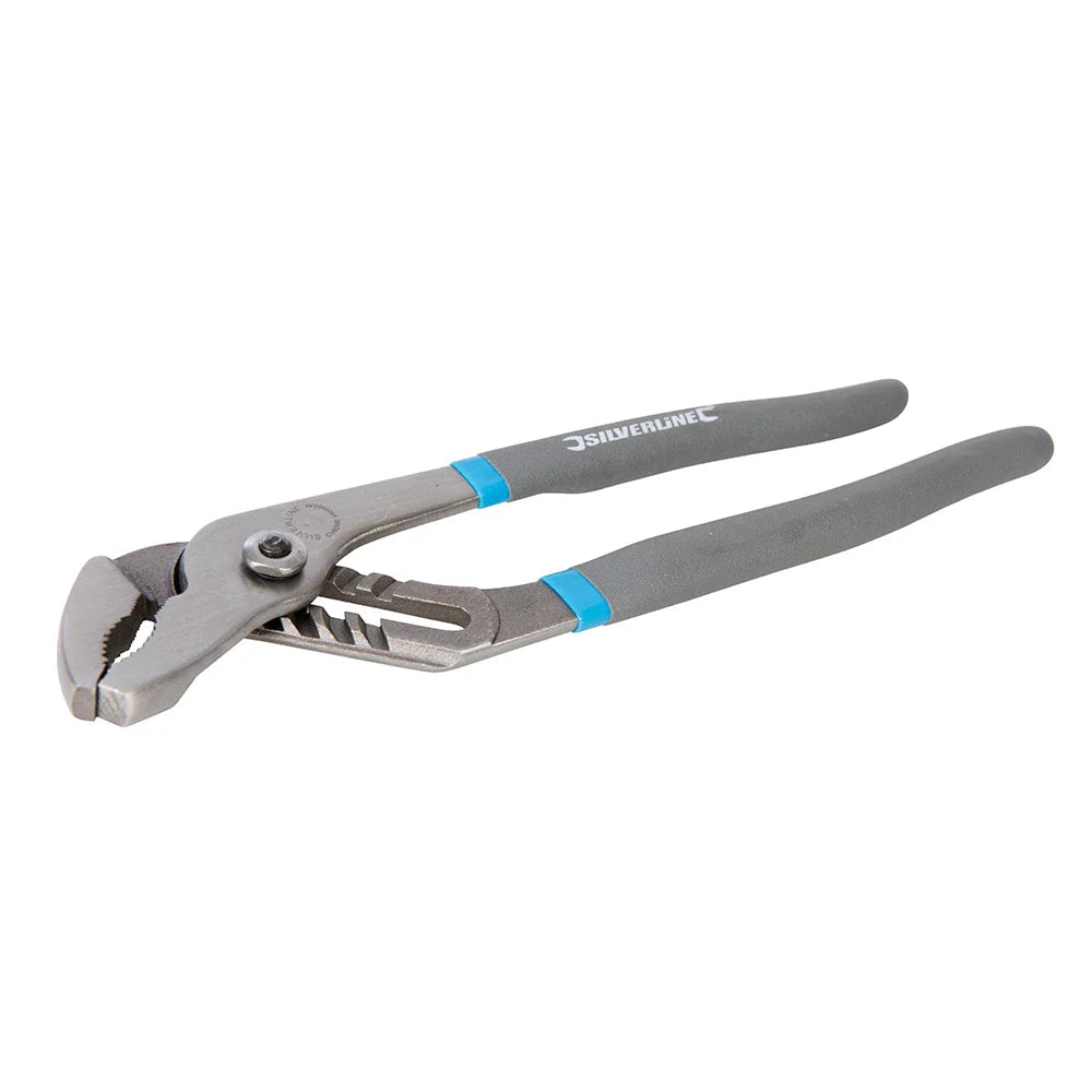 Silverline 250mm Waterpump Pliers Chrome Vanadium Soft-Grip Handles 30mm Jaw