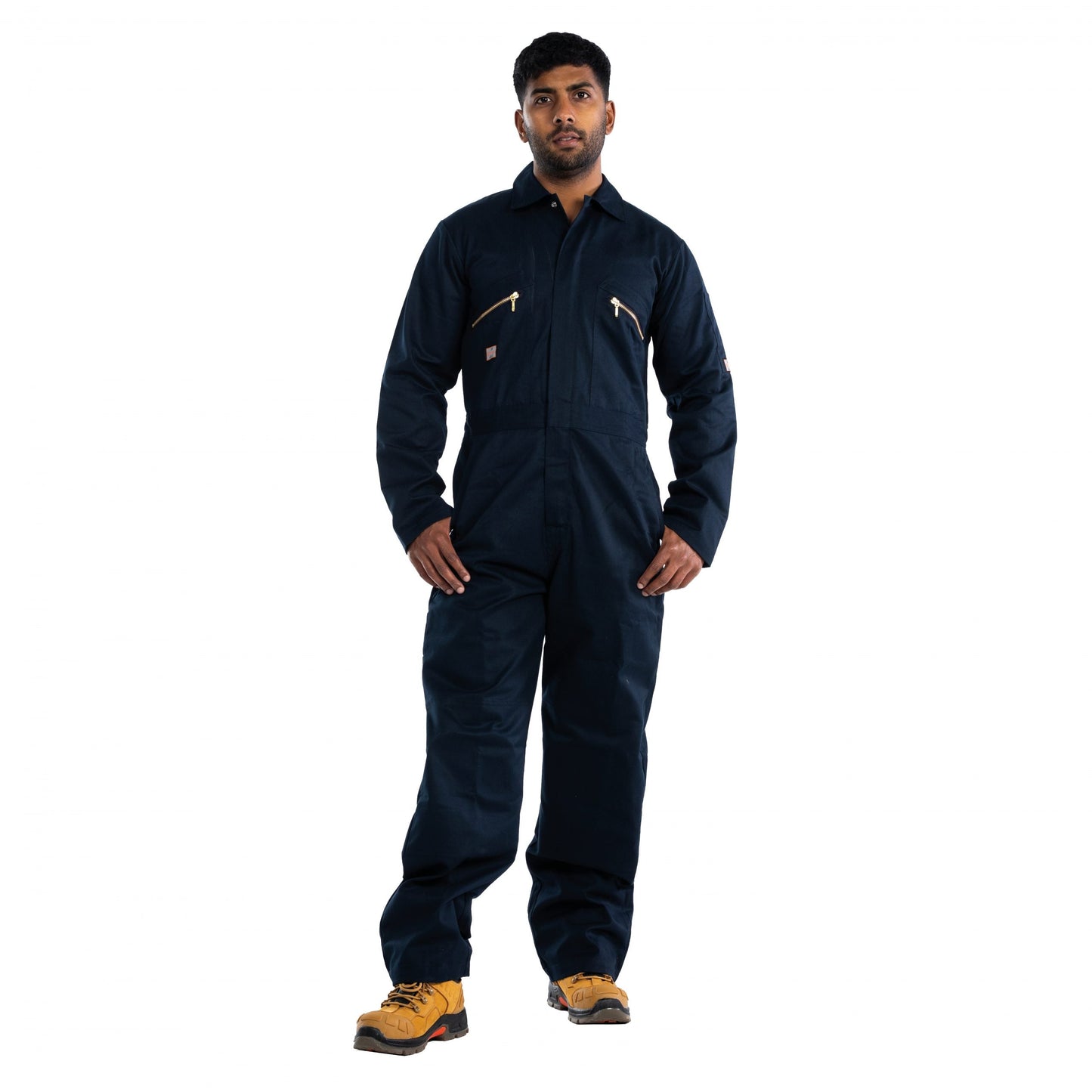 Unbreakable Zipped Coverall 260gsm YKK Zip Pockets Reinforced Waistband
