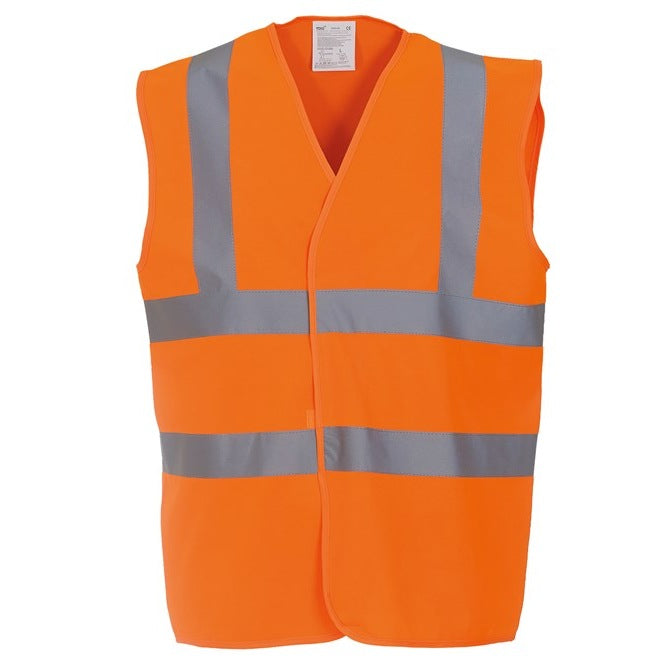 Hi-Viz 2 Metre Safety Vest with Reflective Tapes & 'Stay 2 Metres Apart' Print