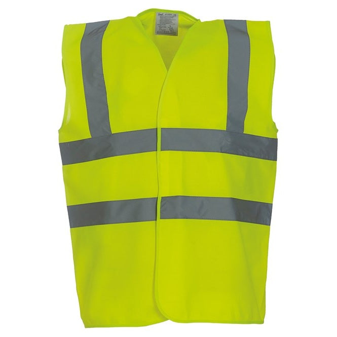 Hi-Viz 2 Metre Safety Vest with Reflective Tapes & 'Stay 2 Metres Apart' Print