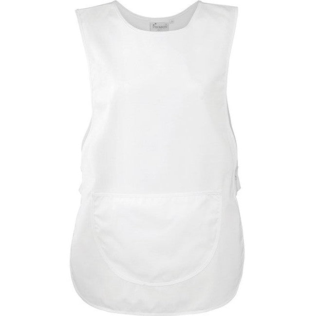Premier Pocket Tabard White Adjustable Studs Large Pocket 18 Colours Available