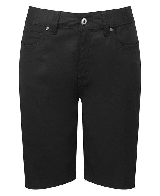 Premier Women's Chino Shorts Stretch Fabric Belt Loops Pockets Casual Wear