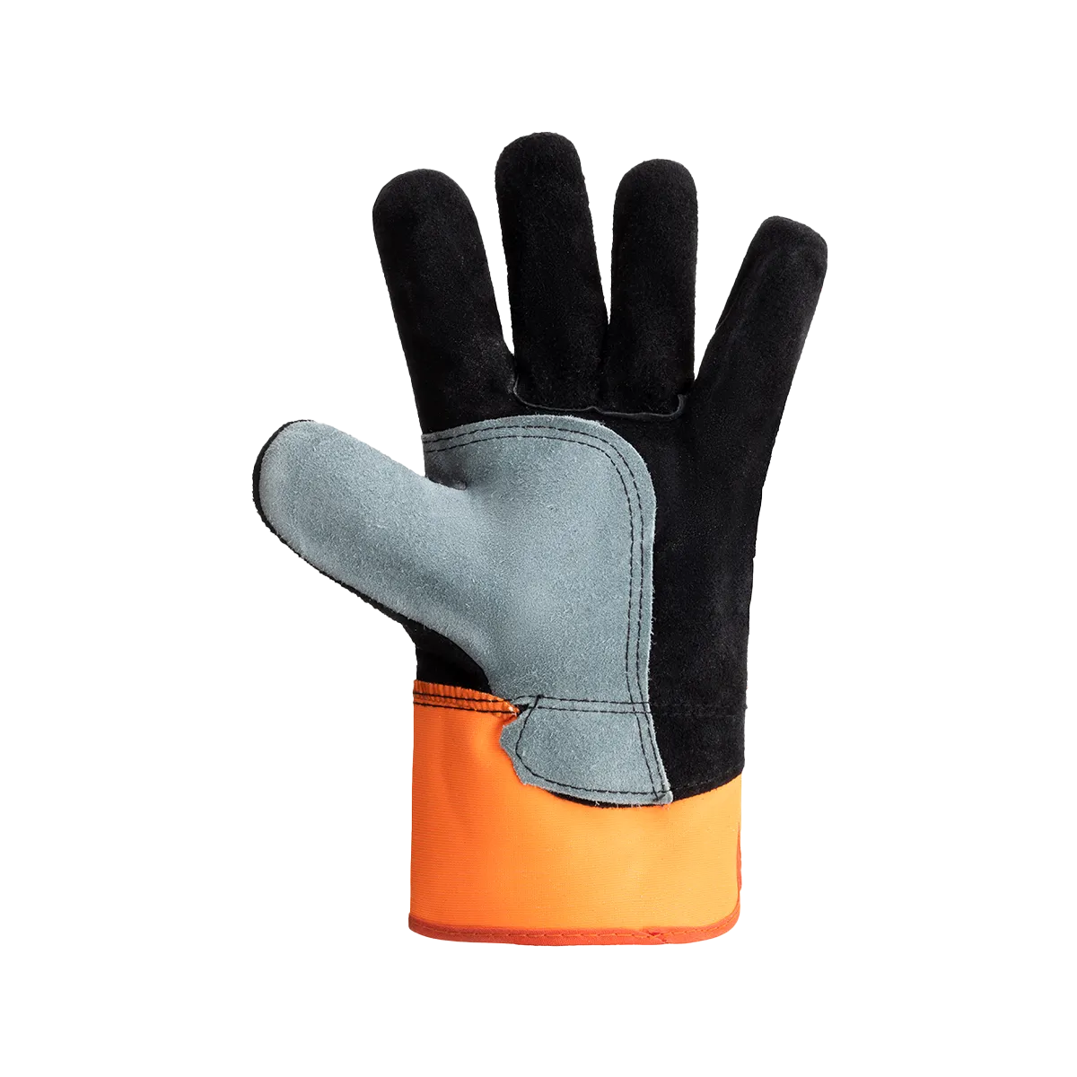 Predator Hi-Vis Rigger Gloves Heavy-Duty Leather Double Palm Rubber Cuff