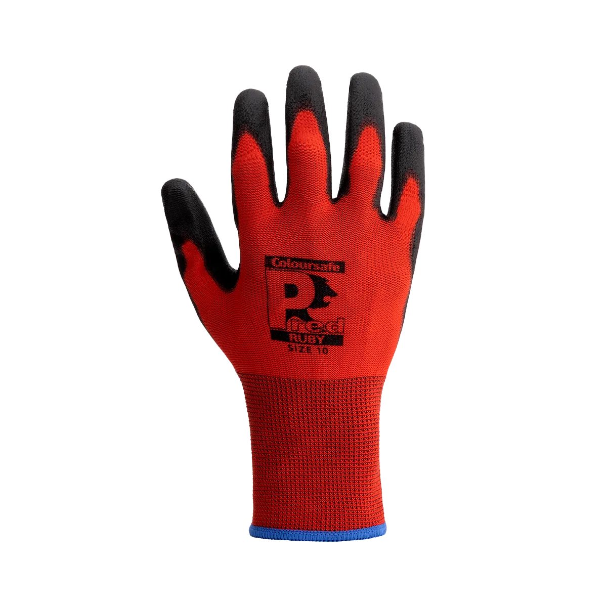 Predator Ruby Gloves Red Polyester PU Coated Breathable Liner Sizes 7-11