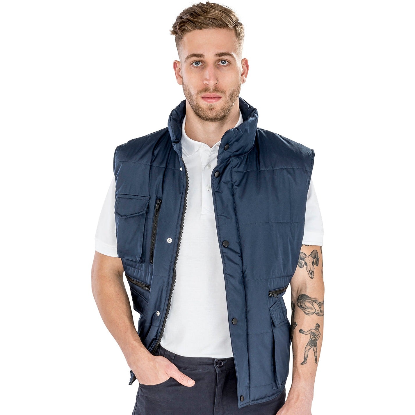 Result Workguard Lance Weatherproof Bodywarmer with 9 Pockets, Windproof