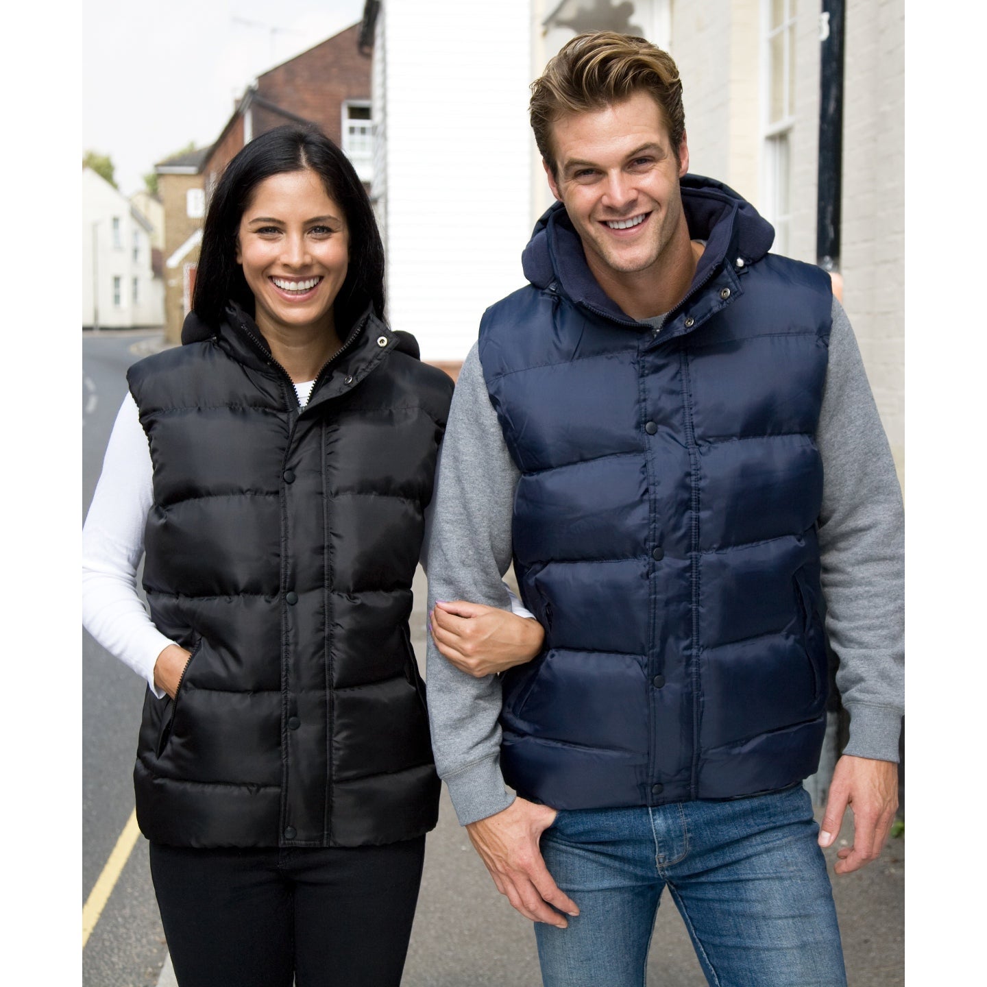 Result Core Nova Lux Padded Gilet Bodywarmer with Zip-off Hood and Pockets