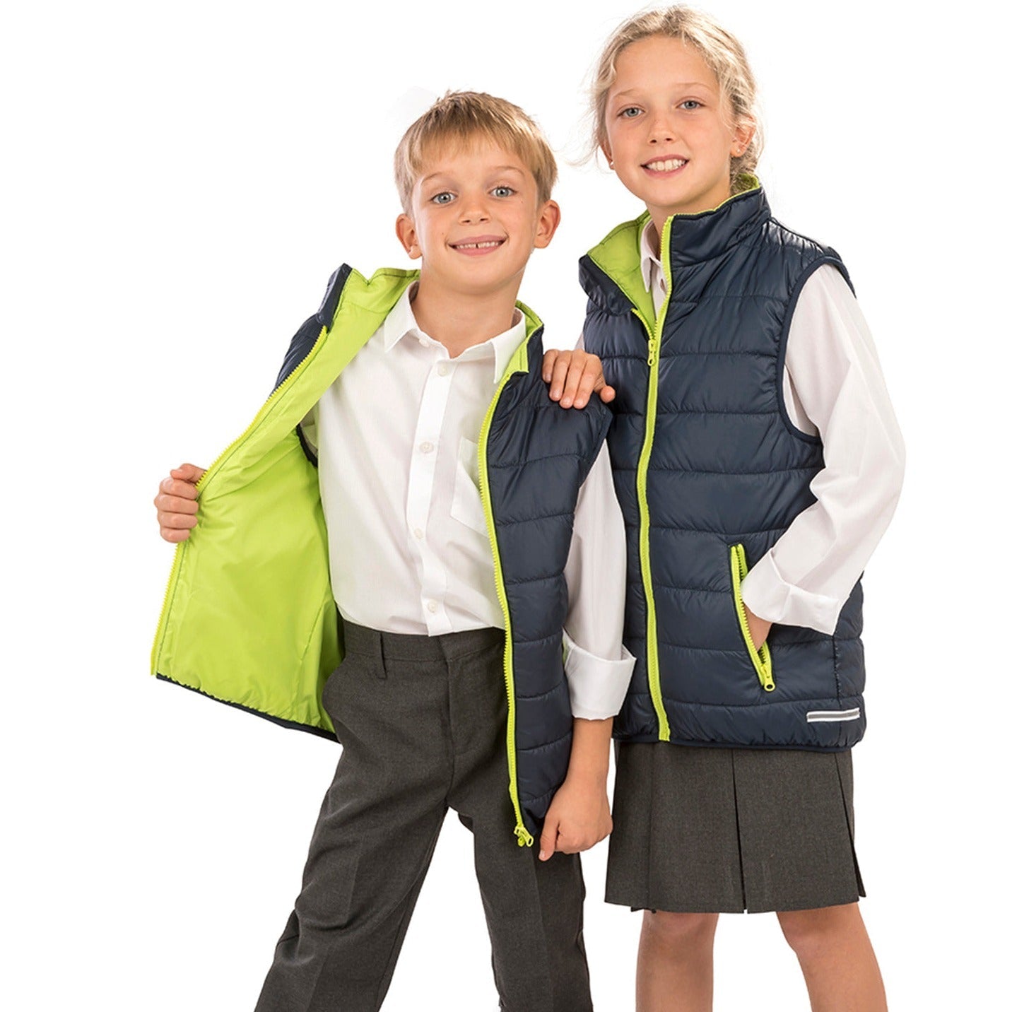 Result Core Junior Bodywarmer Gilet Padded Jacket Reflective Lightweight Warm