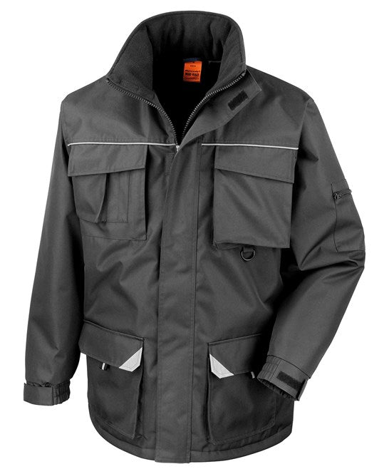 Result Workguard Sabre Long Coat Durable Waterproof with Reflective Details