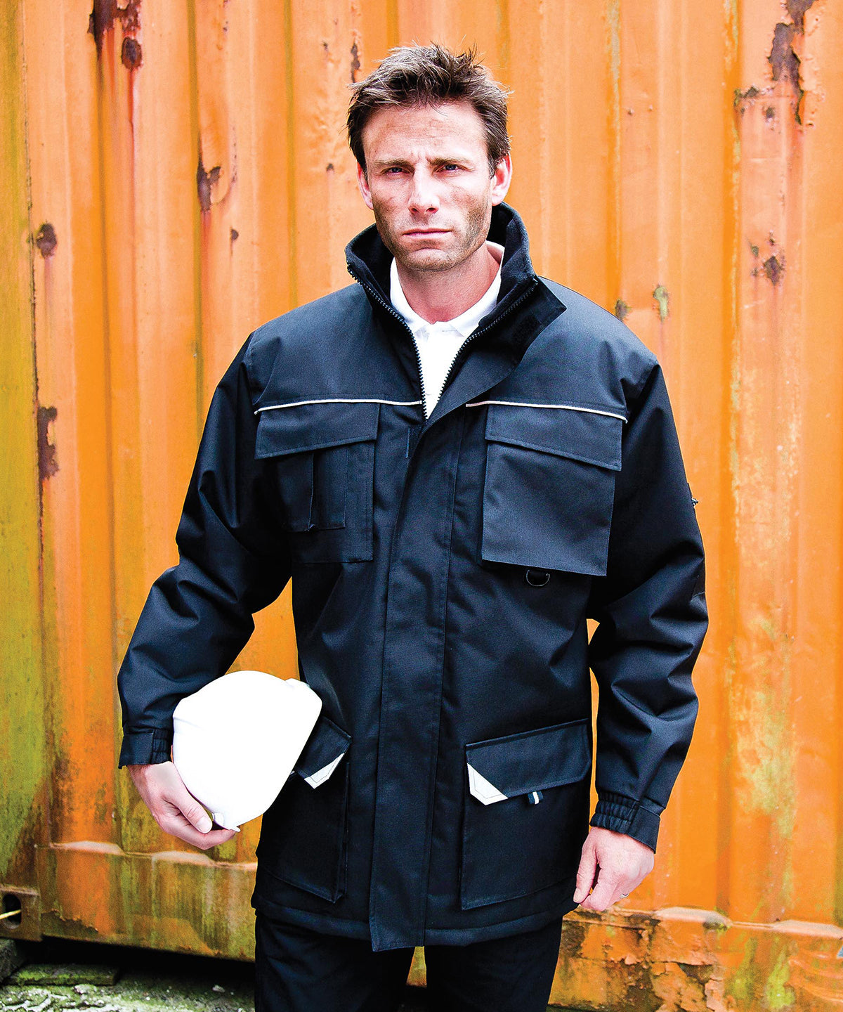 Result Workguard Sabre Long Coat Durable Waterproof with Reflective Details