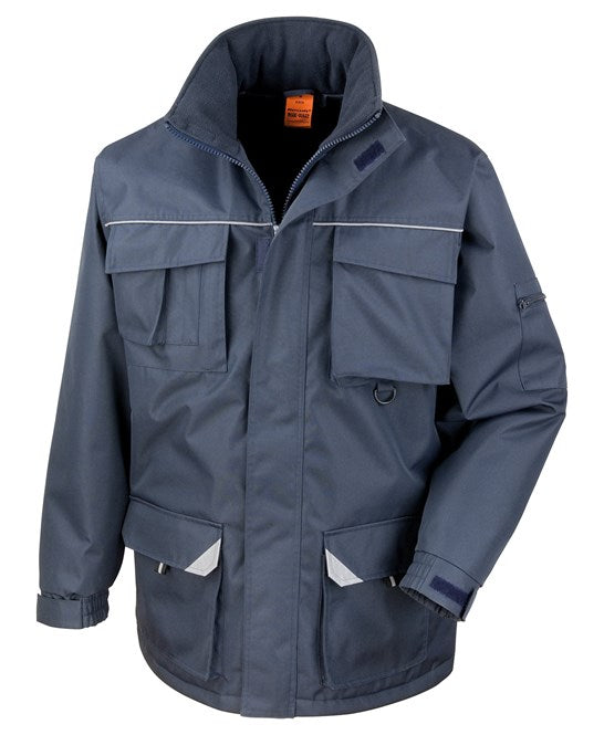 Result Workguard Sabre Long Coat Durable Waterproof with Reflective Details