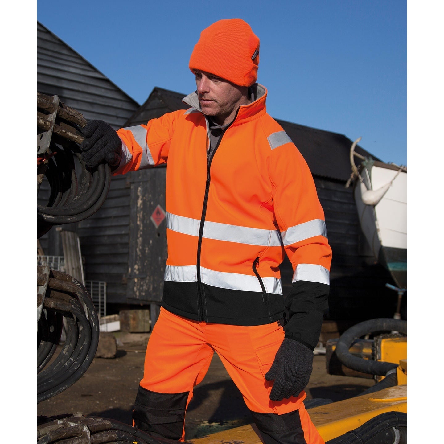 Result Safeguard High Visibility Softshell Jacket Water/Wind proof Lightweight