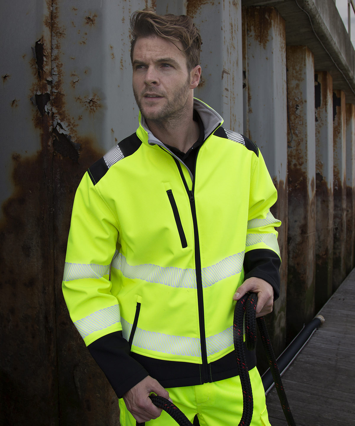 Result Safeguard Printable Ripstop Safety Softshell High Visibility Jacket