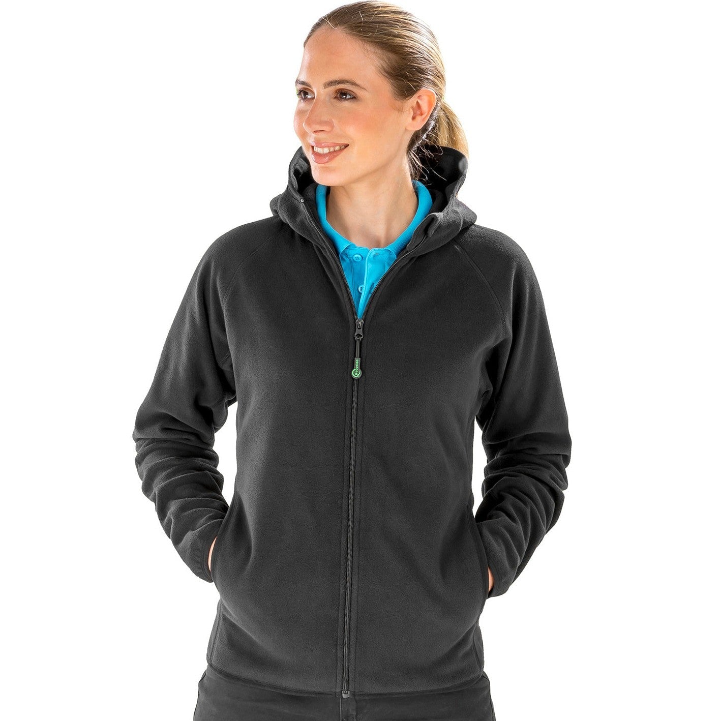 Result Recycled Microfleece Hooded Jacket Lightweight Eco-Friendly Workwear