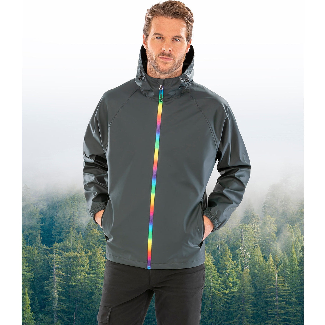 Result Recycled Waterproof Jacket with Vibrant Zip and Eco-Friendly Fabric