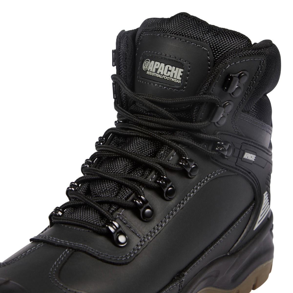 Apache RANGER Black Waterproof Safety Hiker Steel Toe Full Grain Leather Boot