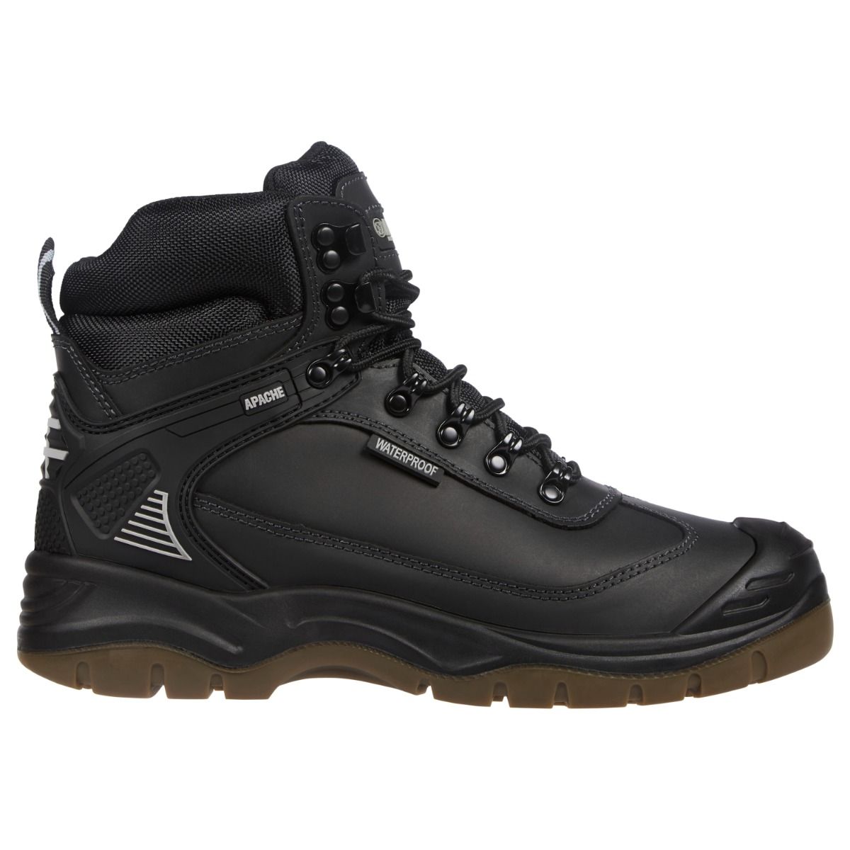 Apache RANGER Black Waterproof Safety Hiker Steel Toe Full Grain Leather Boot