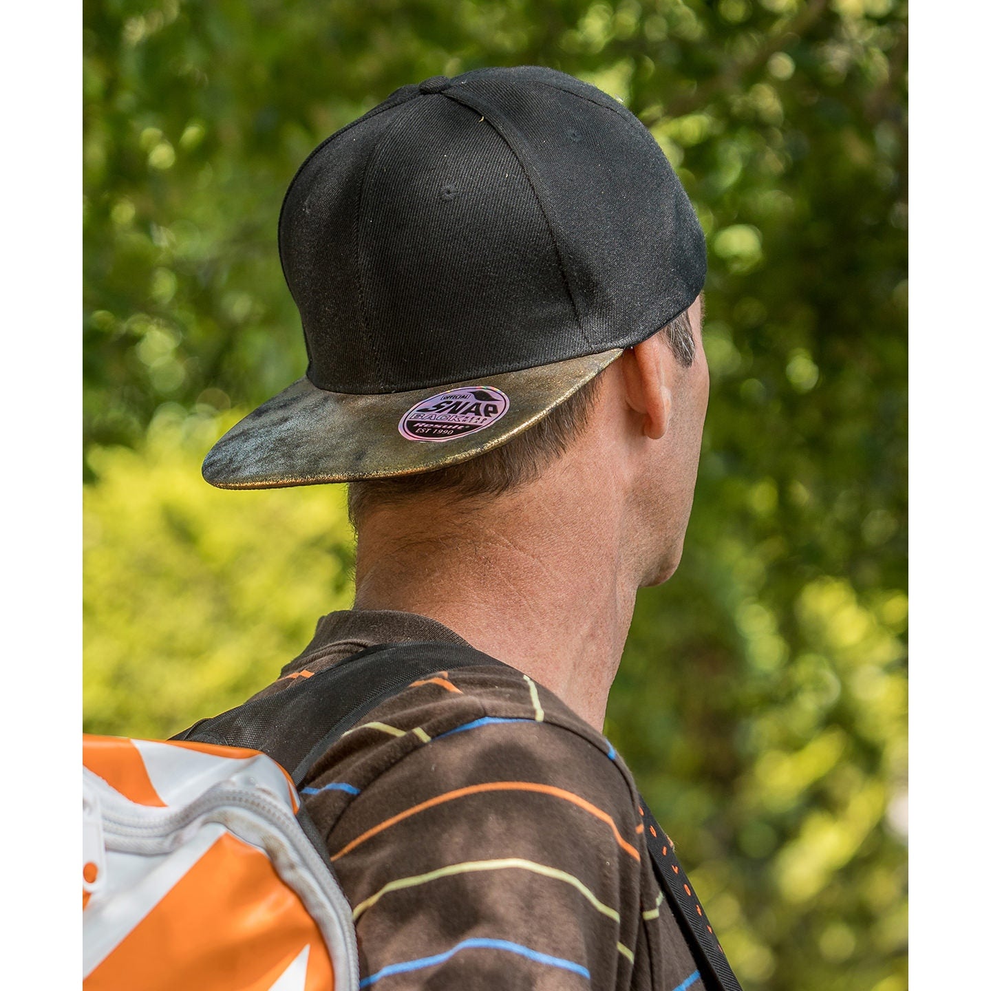 Result Headwear Bronx Glitter Flat Peak Snapback Cap Adjustable 6 Panel