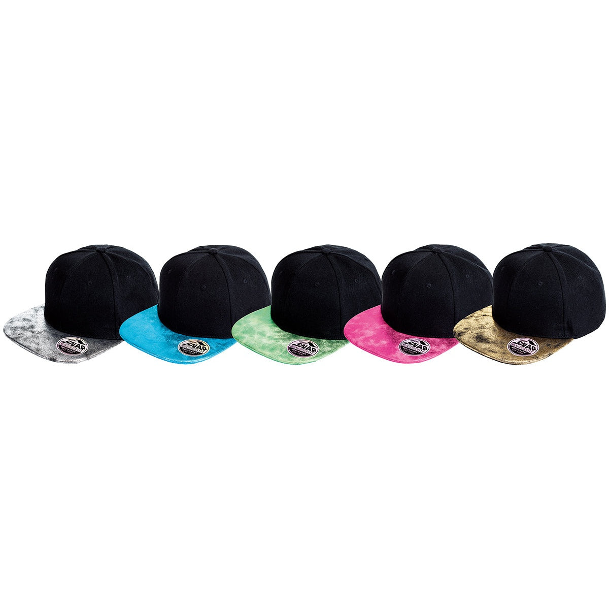 Result Headwear Bronx Glitter Flat Peak Snapback Cap Adjustable 6 Panel