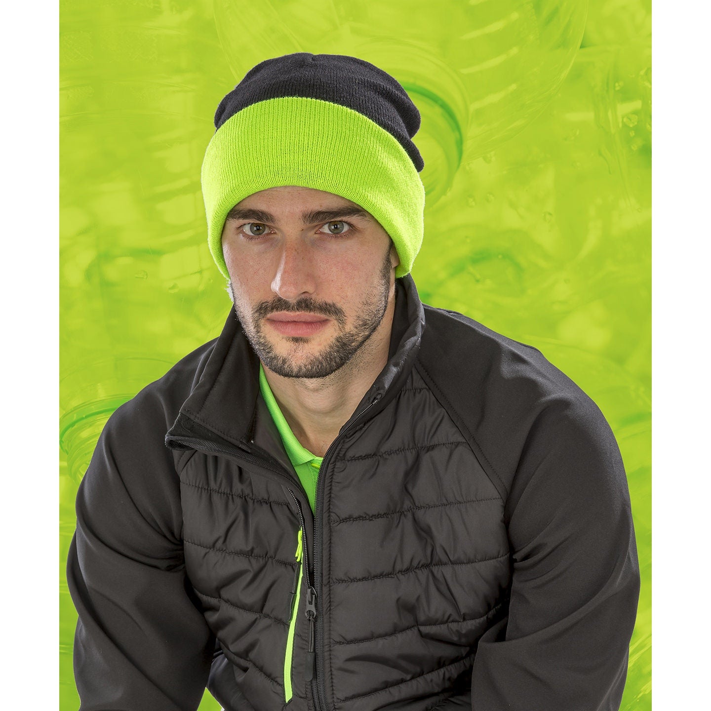 Result Recycled Compass Beanie 50% Recycled Materials Soft Knit Warm Cuff