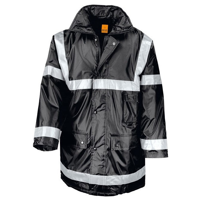 Result Workguard Hi-Vis Management Coat Waterproof Heavy Duty with Hood S-3XL