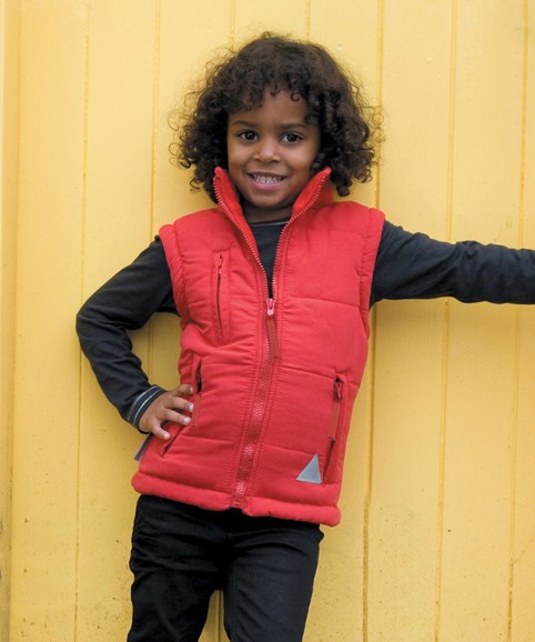 Result Junior Ultra Padded Bodywarmer with Concealed Hood and Pockets