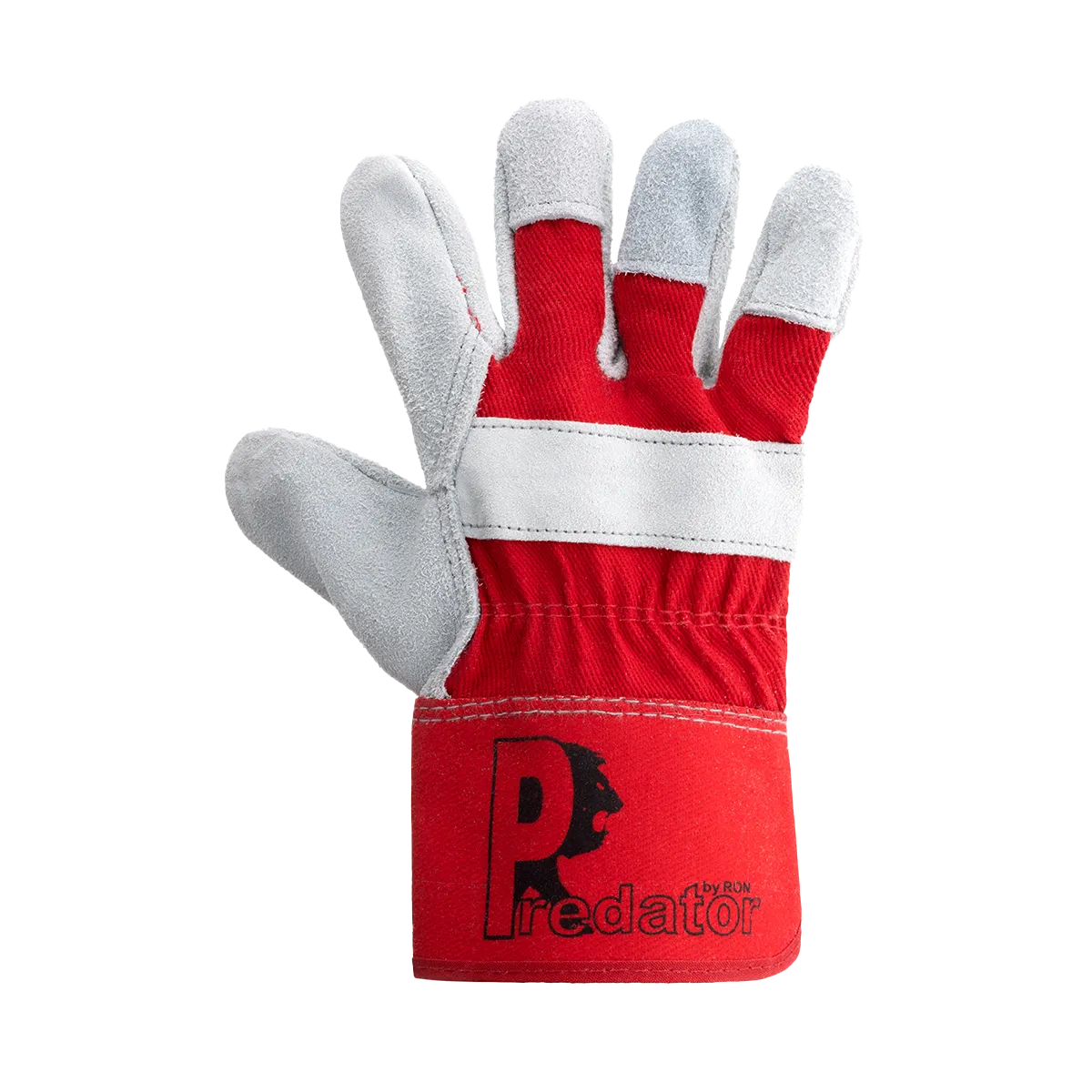 Predator Power Rigger Gloves Heavy Duty Leather Knuckle Patch Rubber Cuff
