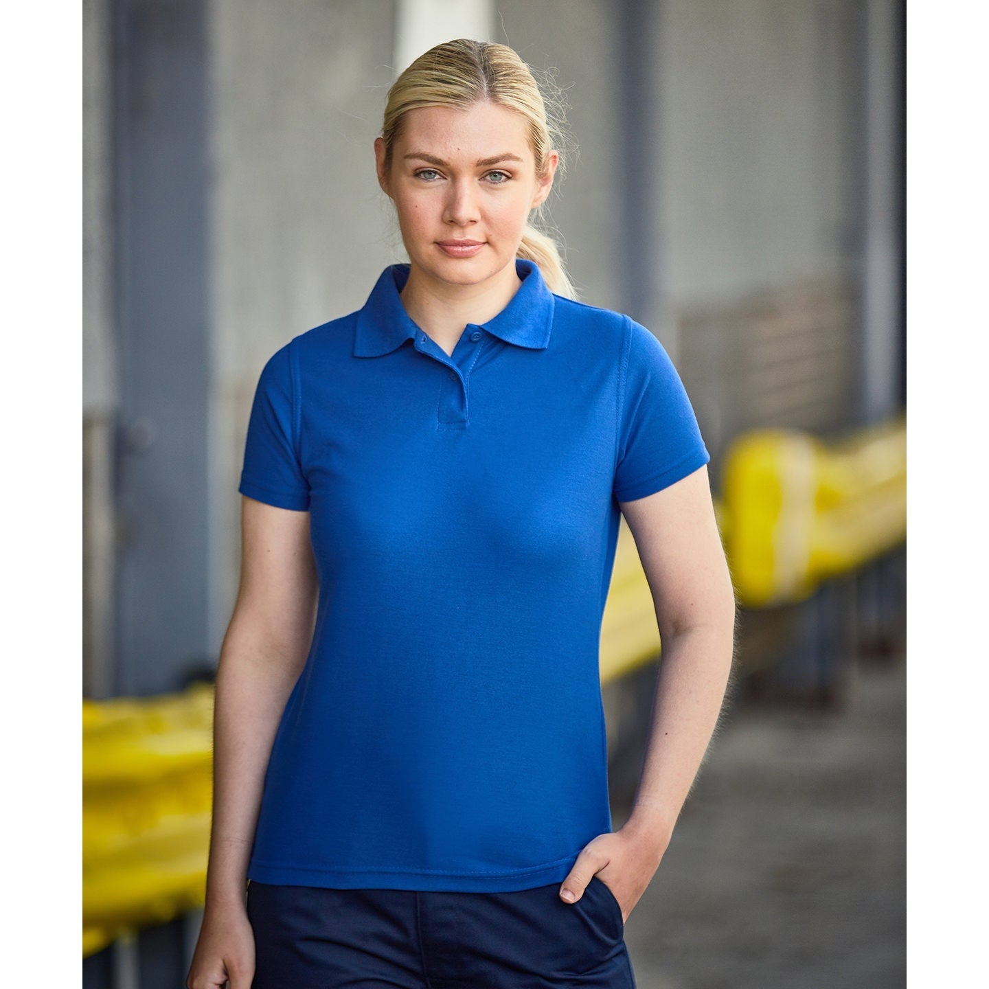 Prortx Women's Pro Polyester Polo Modern Fit Twin-Button Pique Knit Top