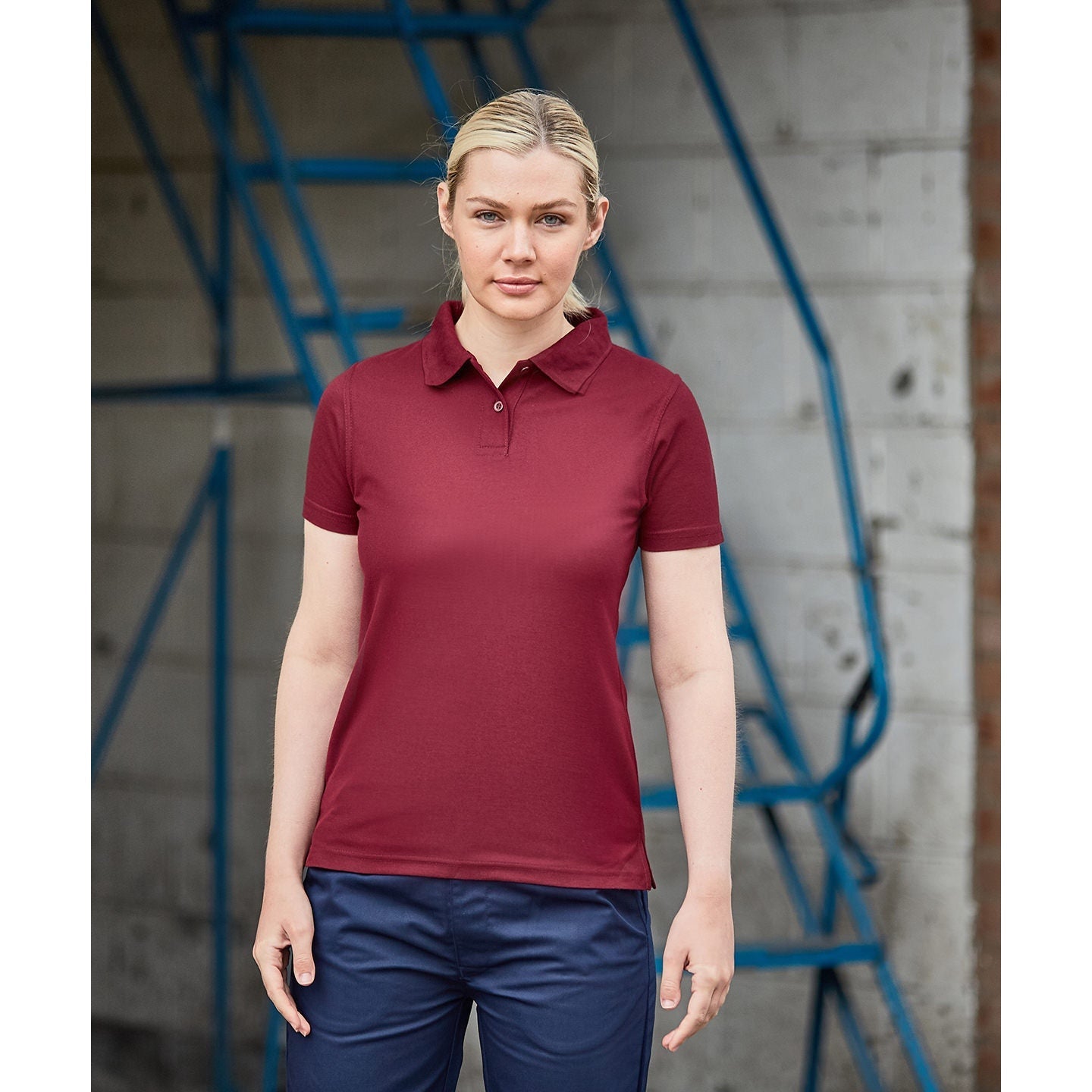 Prortx Women's Pro Polyester Polo Modern Fit Twin-Button Pique Knit Top