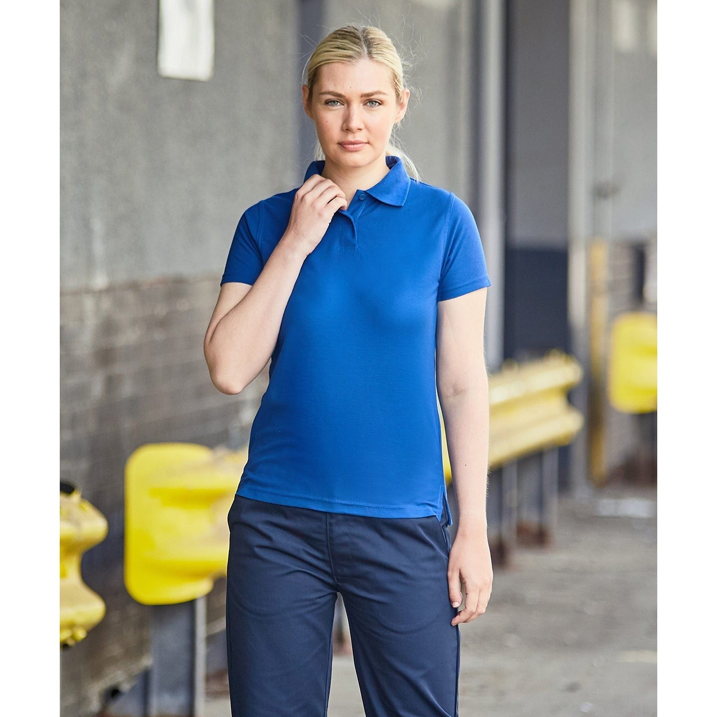 Prortx Women's Pro Polyester Polo Modern Fit Twin-Button Pique Knit Top