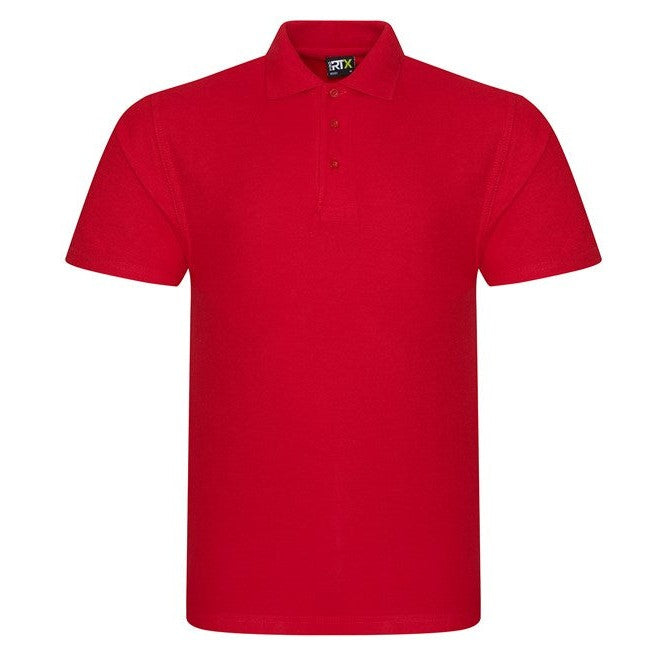 Prortx Pro Polo Shirt Red Durable Workwear Uniform Ribbed Collar Various Sizes