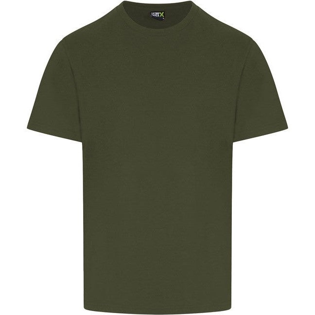 Prortx Pro T-Shirt Khaki Durable Polycotton Workwear Short Sleeve Ribbed Collar