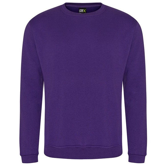Prortx Pro Sweatshirt Purple Comfortable Fit Ribbed Neck Durable Workwear S-7XL