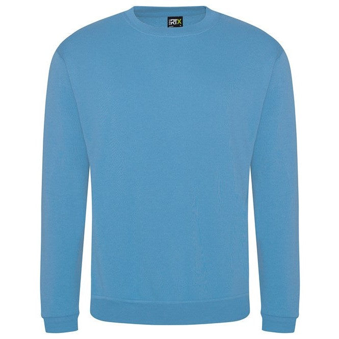 Prortx Pro Sweatshirt Sky Blue Modern Fit Ribbed Neck Workwear Uniform S-7XL