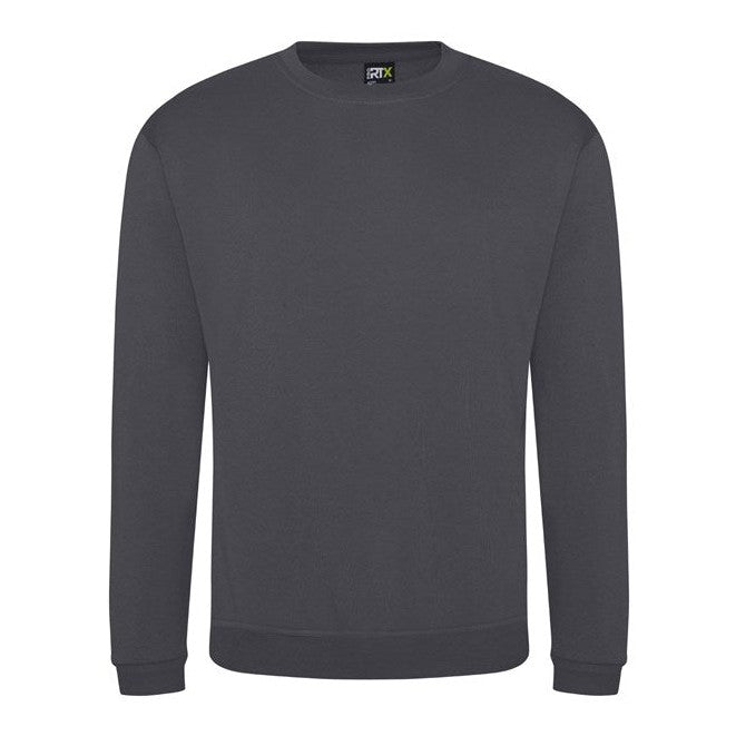 Prortx Pro Sweatshirt Solid Grey Comfortable Fit Ribbed Neck Durable Workwear