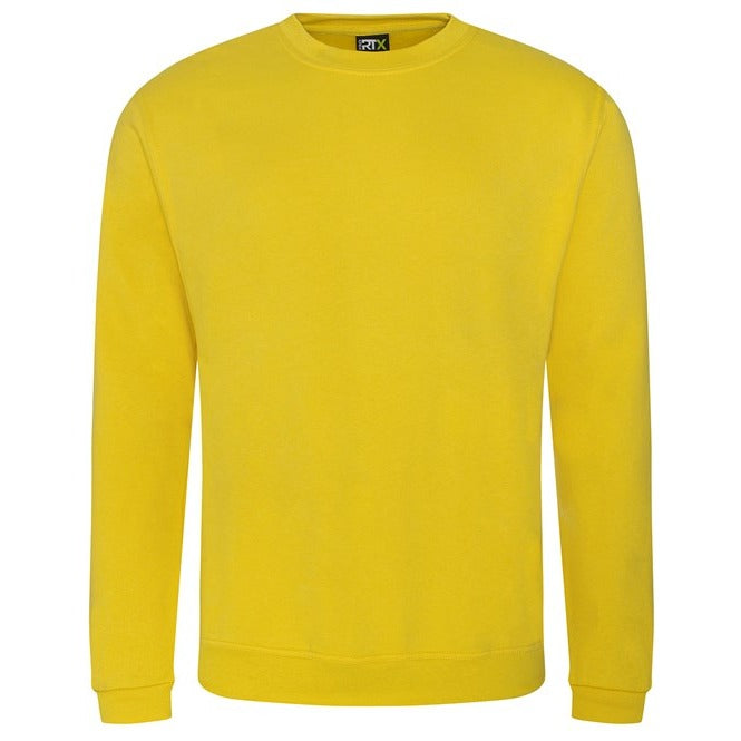 Prortx Pro Sweatshirt Yellow Modern Fit Ribbed Neck Durable Workwear Uniform
