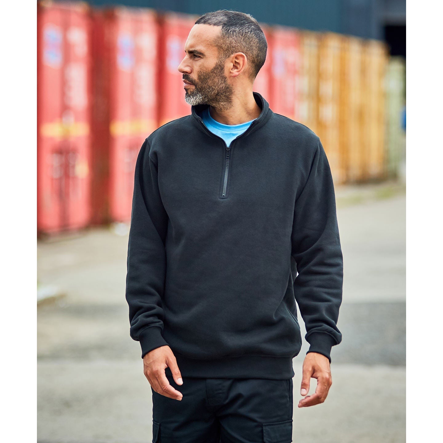 Prortx Pro Â¼-Neck Zip Sweatshirt Heavyweight Polycotton Fleece Workwear