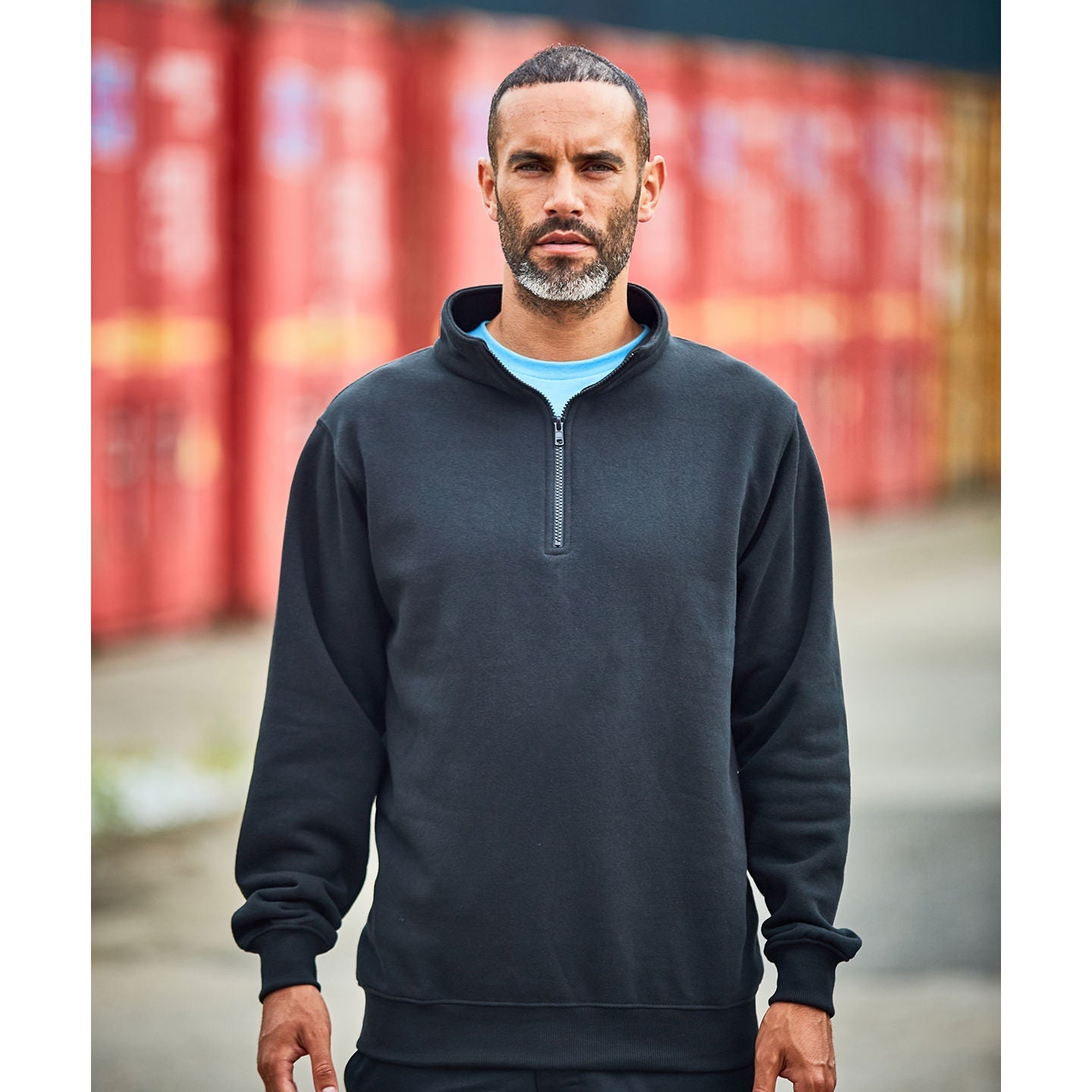 Prortx Pro Â¼-Neck Zip Sweatshirt Heavyweight Polycotton Fleece Workwear