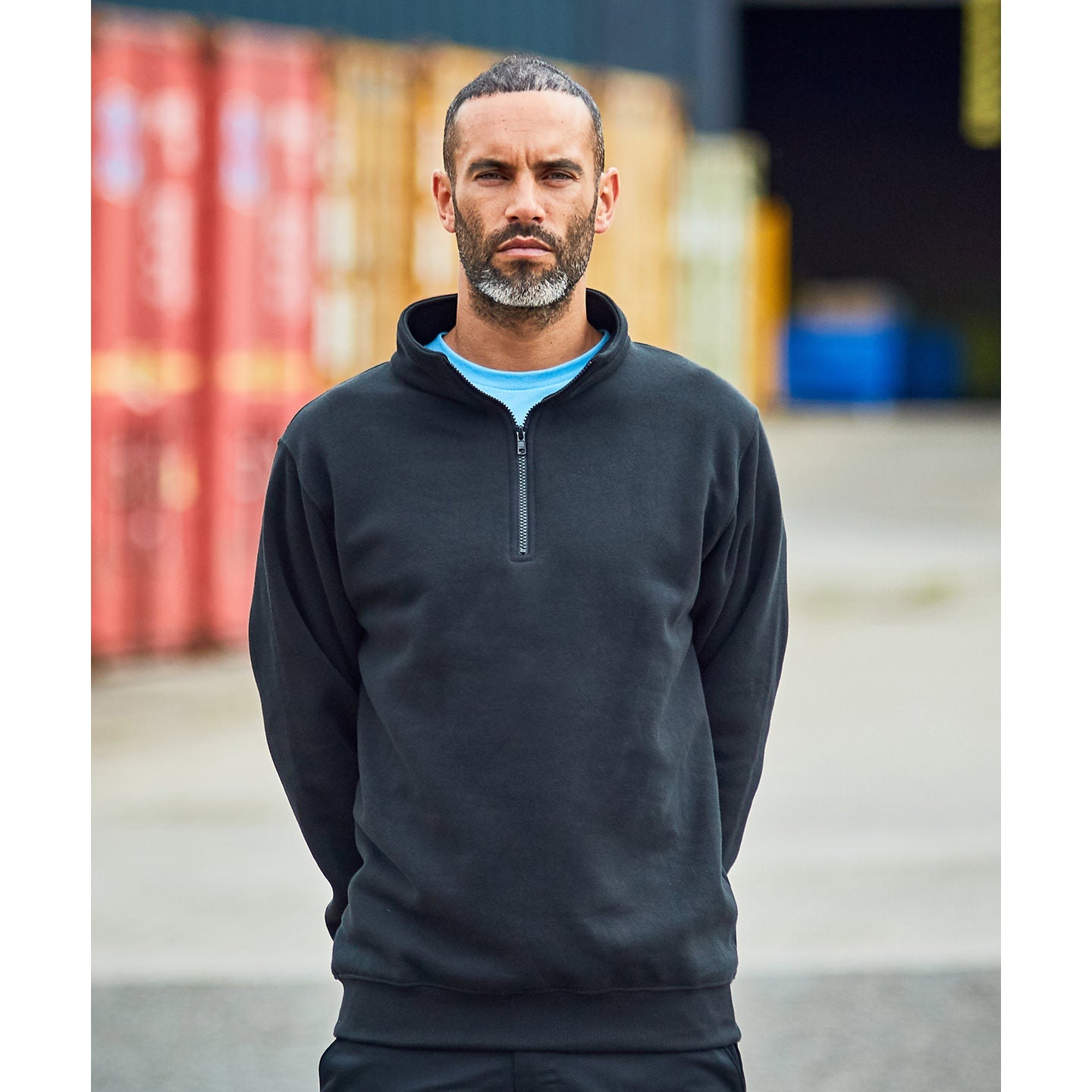 Prortx Pro Â¼-Neck Zip Sweatshirt Heavyweight Polycotton Fleece Workwear