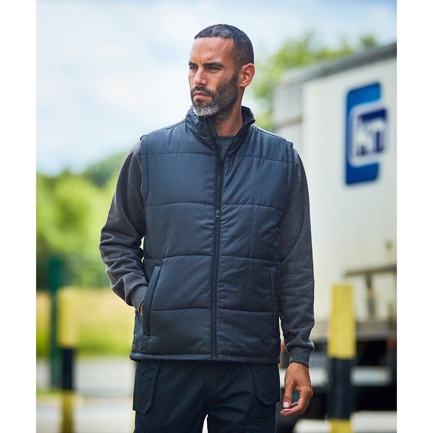 Prortx Pro Bodywarmer Quilted Fleece-Lined Stand Collar Zipped Pockets