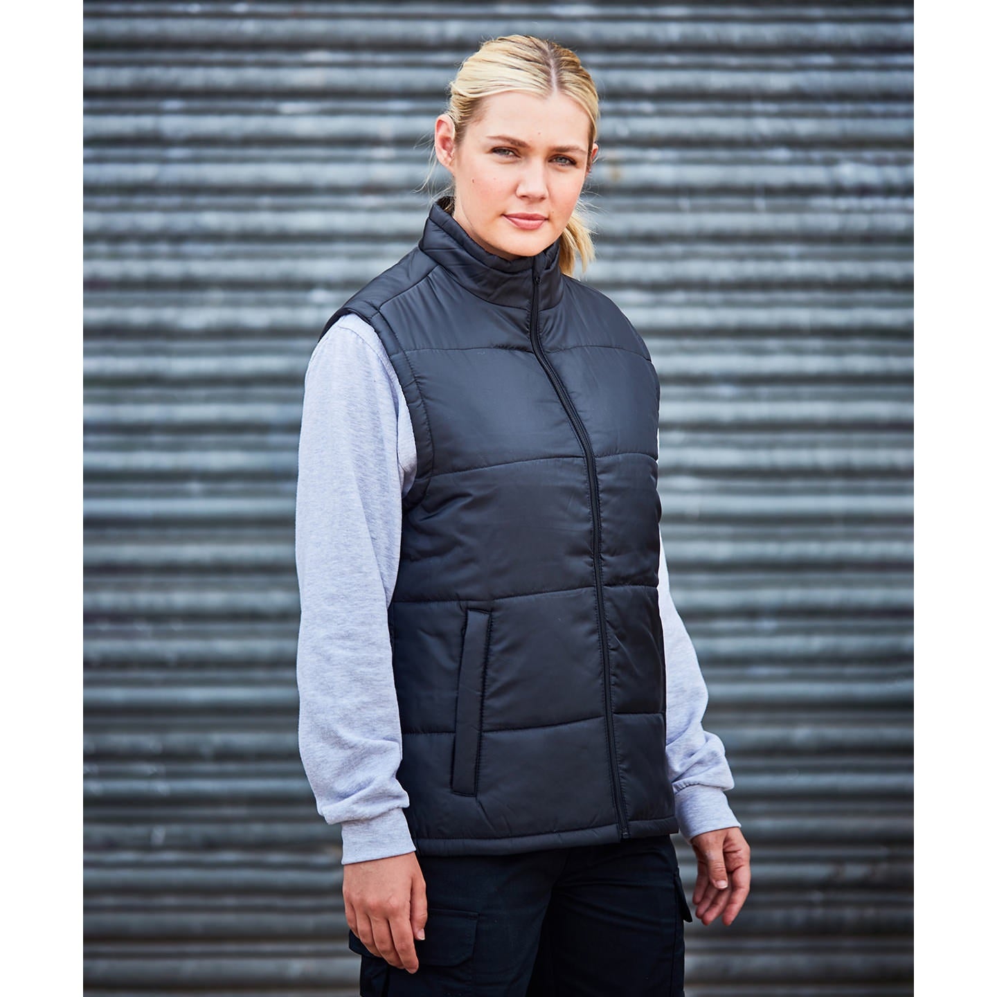 Prortx Pro Bodywarmer Quilted Fleece-Lined Stand Collar Zipped Pockets