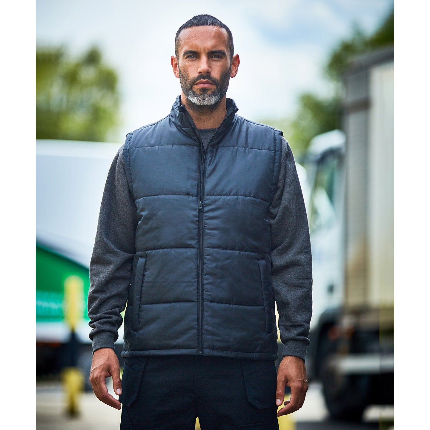 Prortx Pro Bodywarmer Quilted Fleece-Lined Stand Collar Zipped Pockets